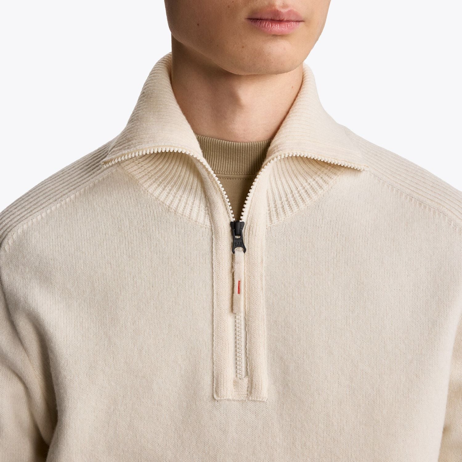 Parajumpers Caldonazzo Knitted Half-Zip Pullover Offwhite