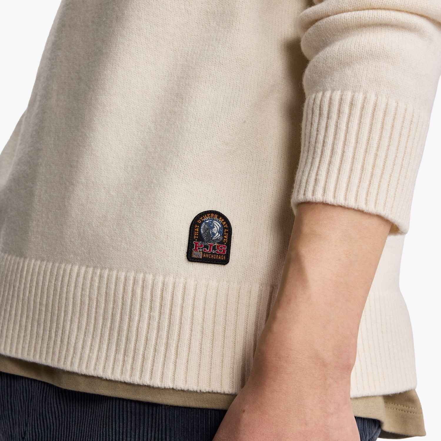 Parajumpers Caldonazzo Knitted Half-Zip Pullover Offwhite