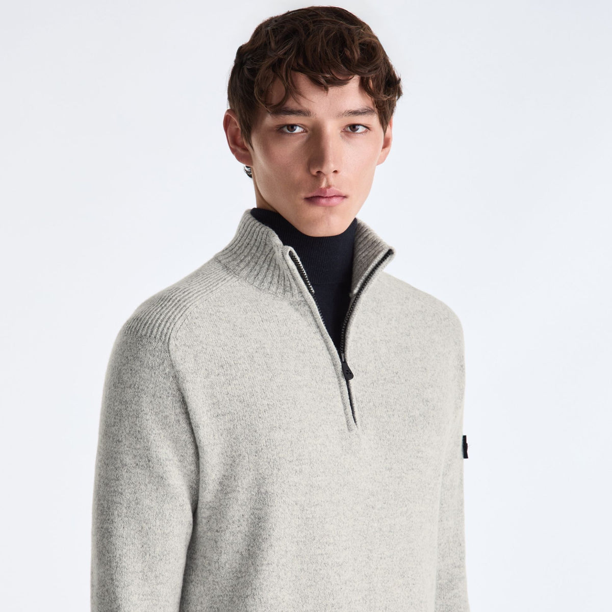 Peuterey Braille Zipped Pullover Grau