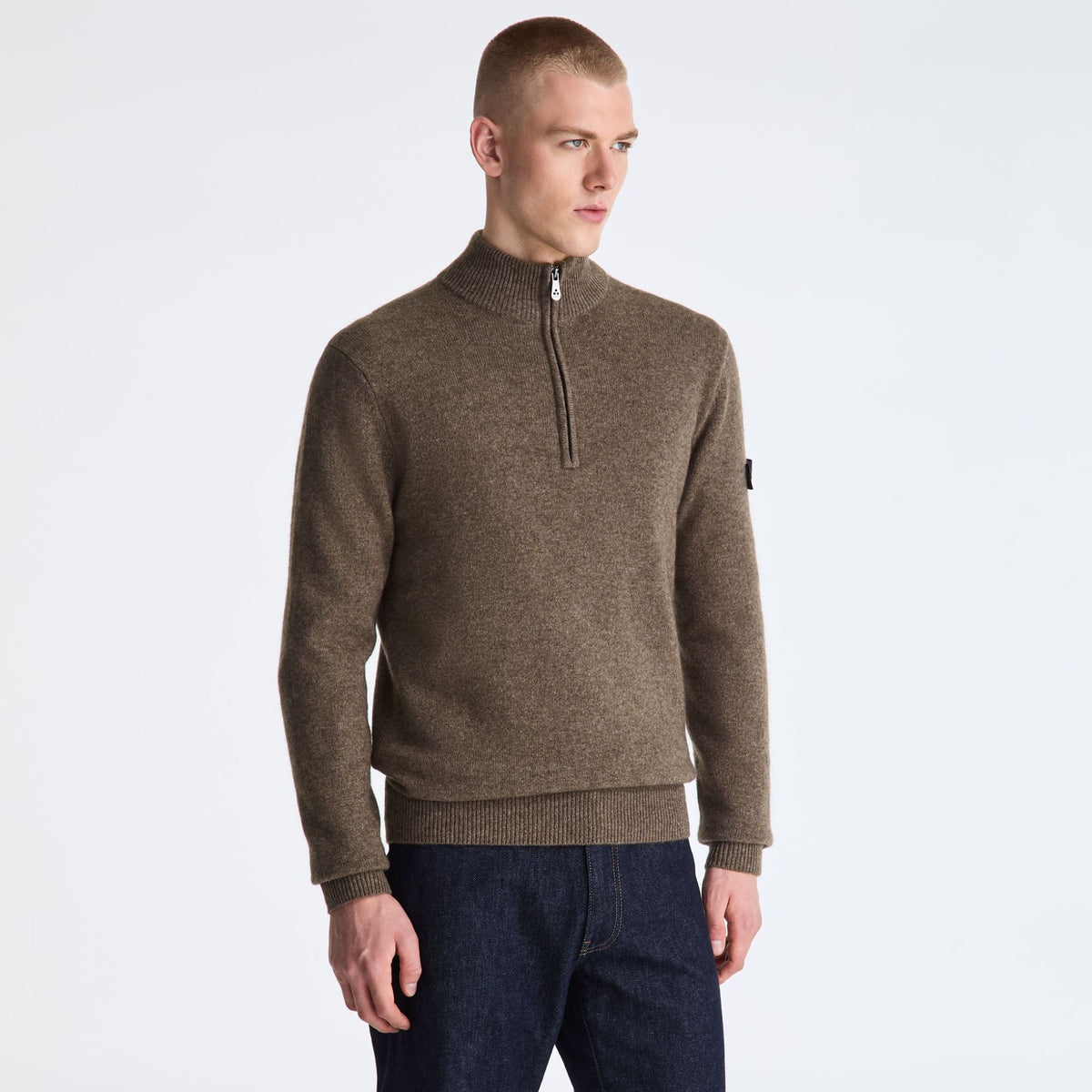 Peuterey Trebe Yak Wool Half-Zip Pullover Braun