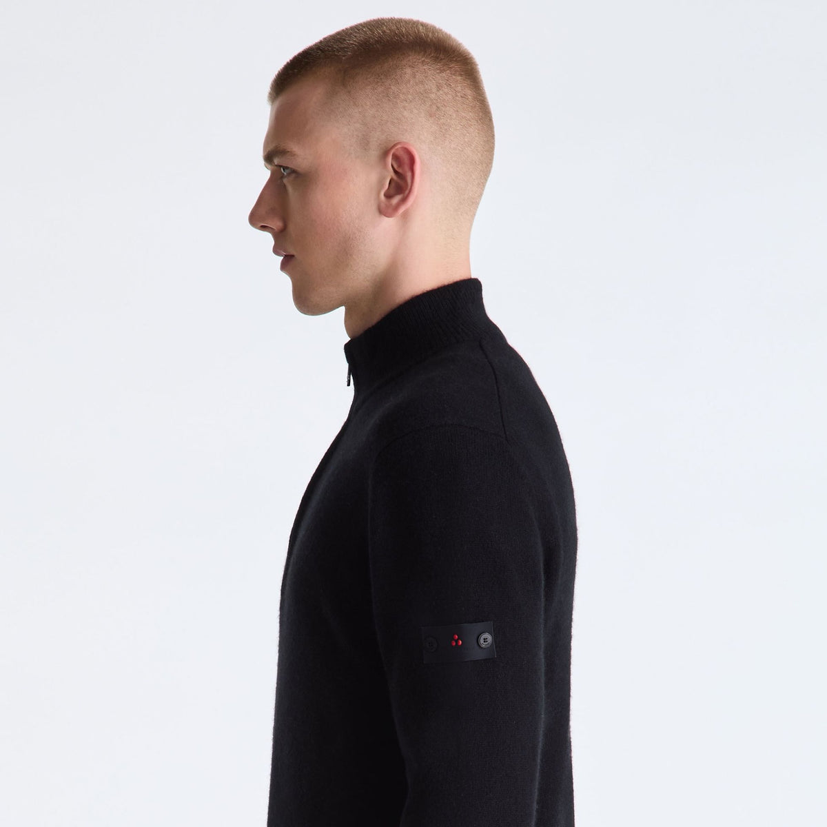 Peuterey Trebe Yak Wool Half-Zip Pullover Schwarz
