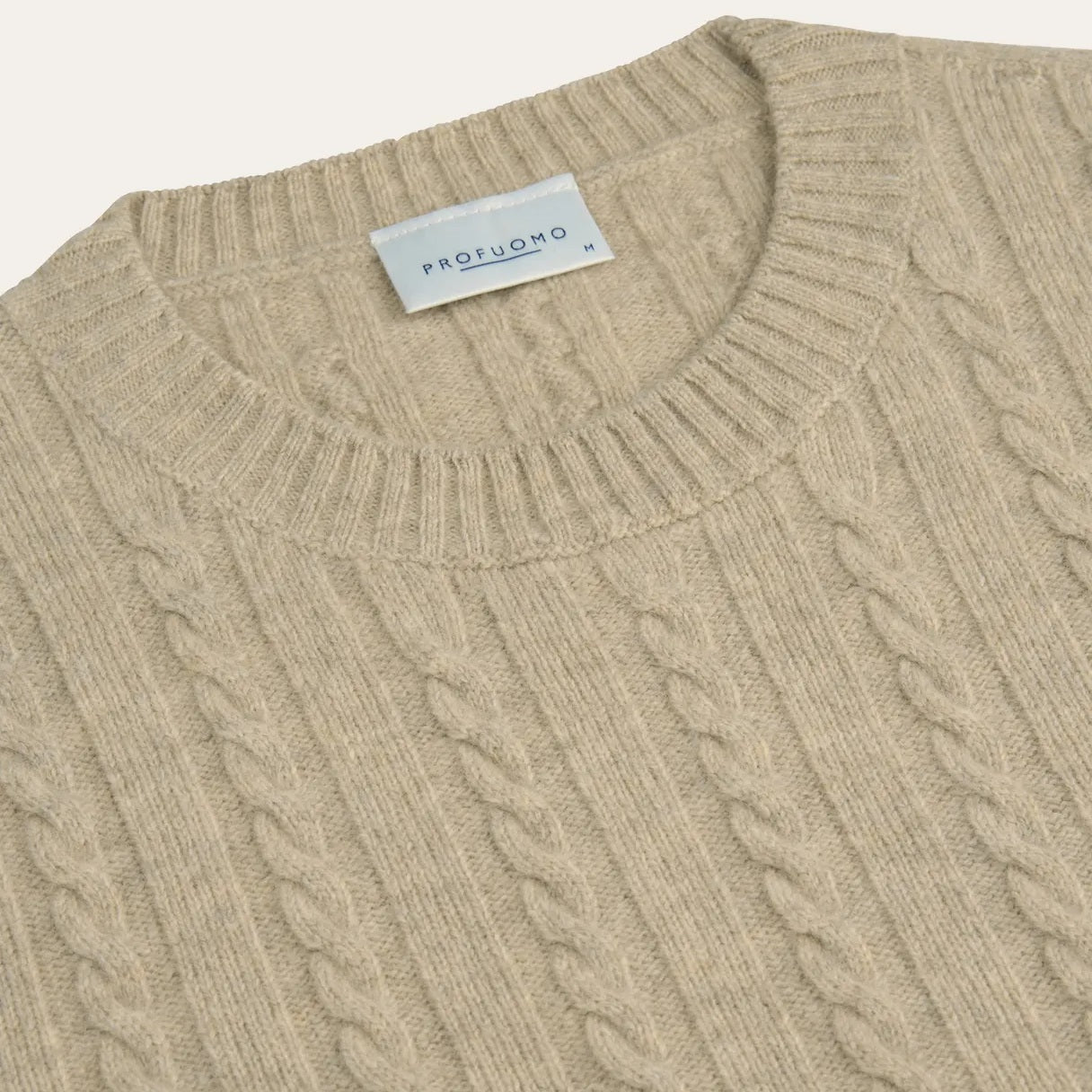 Profuomo Cashmere Cable Pullover Beige
