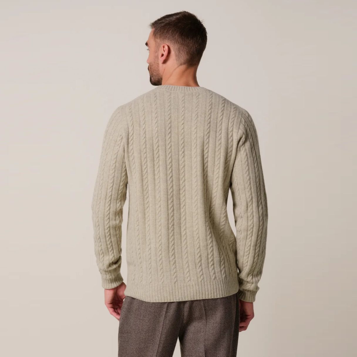 Profuomo Cashmere Cable Pullover Beige