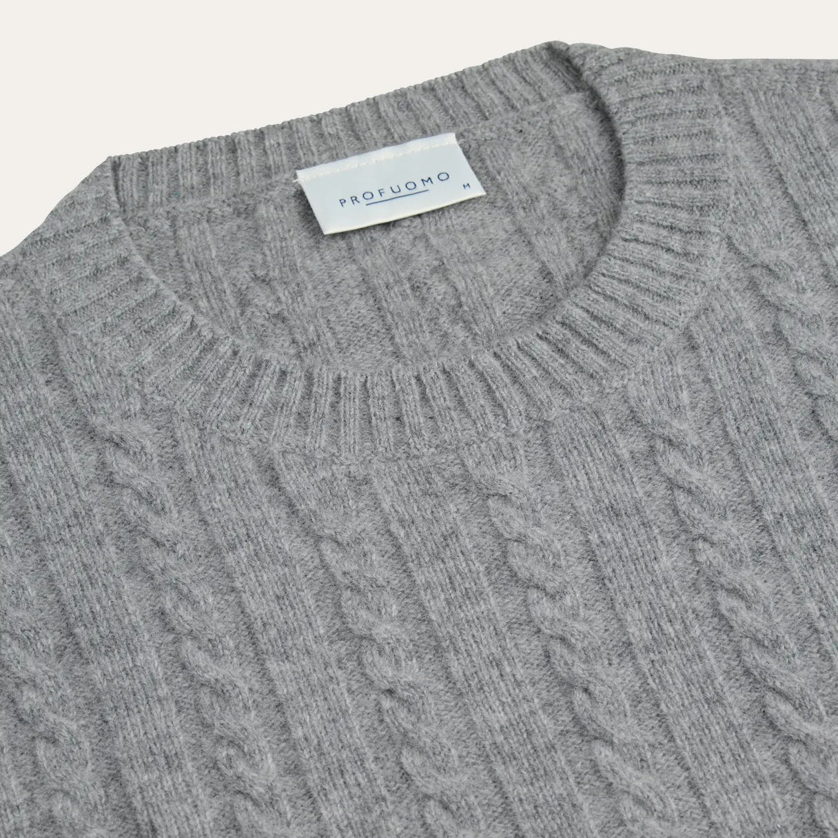 Profuomo Cashmere Cable Pullover Grau