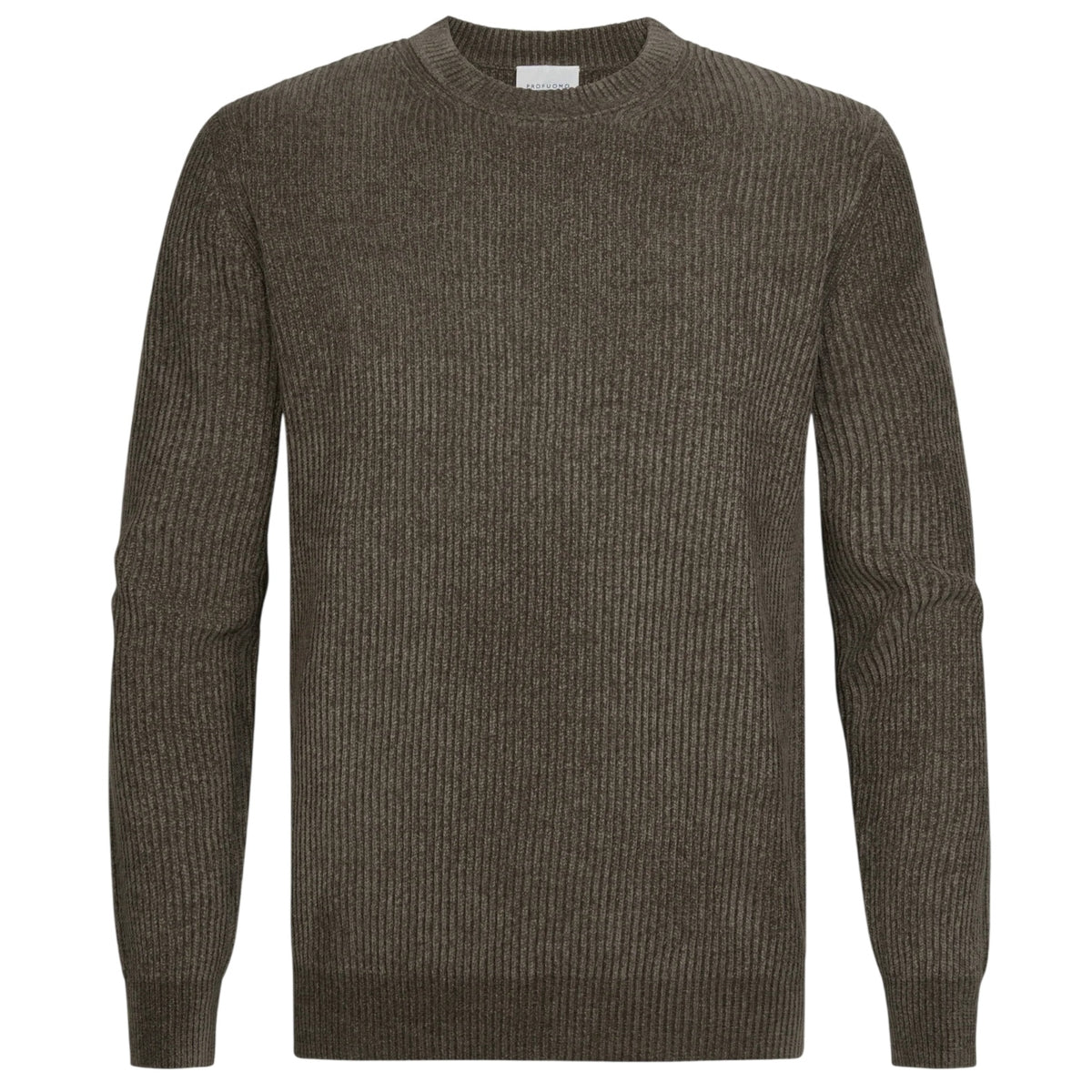 Profuomo Chenille Strickpullover Braun