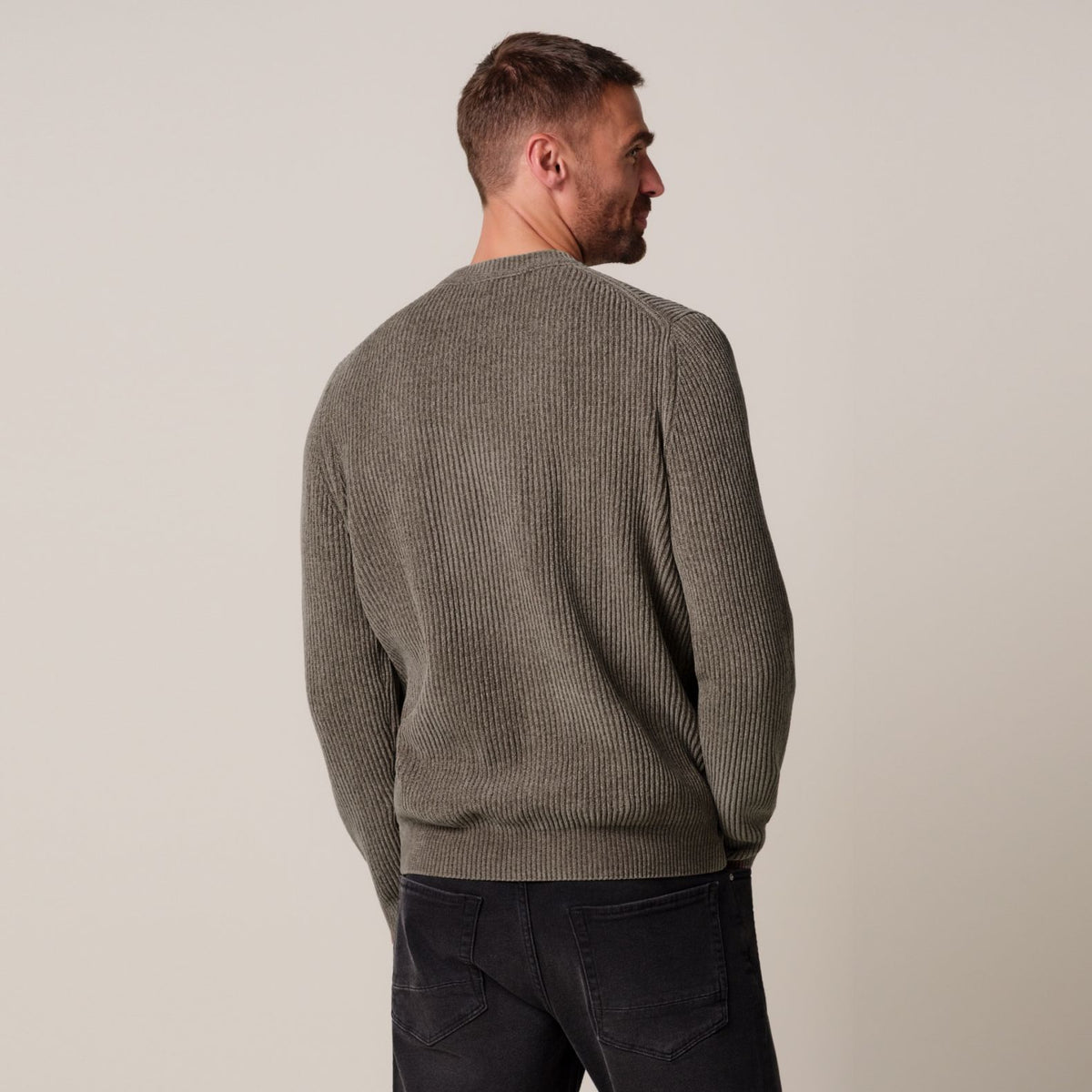 Profuomo Chenille Strickpullover Braun