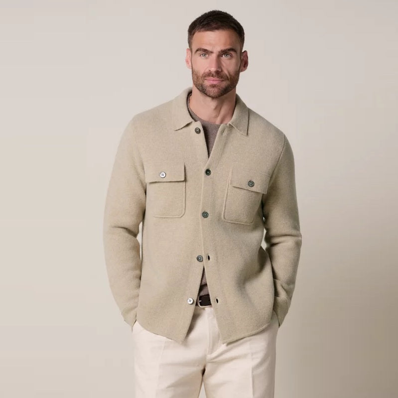 Profuomo Full Button Überhemd Beige