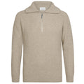 Profuomo Heavy Knitted Half-Zip Pullover Beige