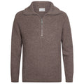Profuomo Heavy Knitted Half-Zip Pullover Braun