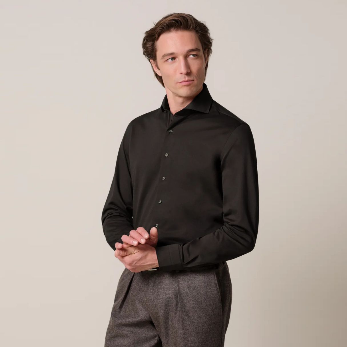 Profuomo Japanese Strick-Hemd Braun