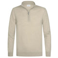 Profuomo Gestrickter Half-Zip-Pullover Beige