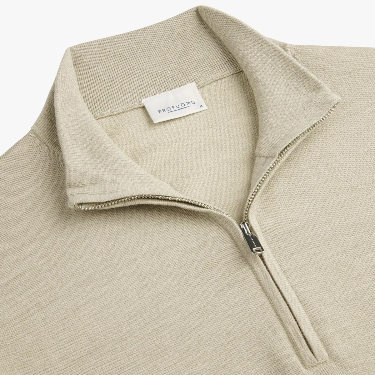 Profuomo Gestrickter Half-Zip-Pullover Beige
