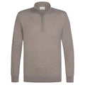 Profuomo Gestrickter Half-Zip-Pullover Braun