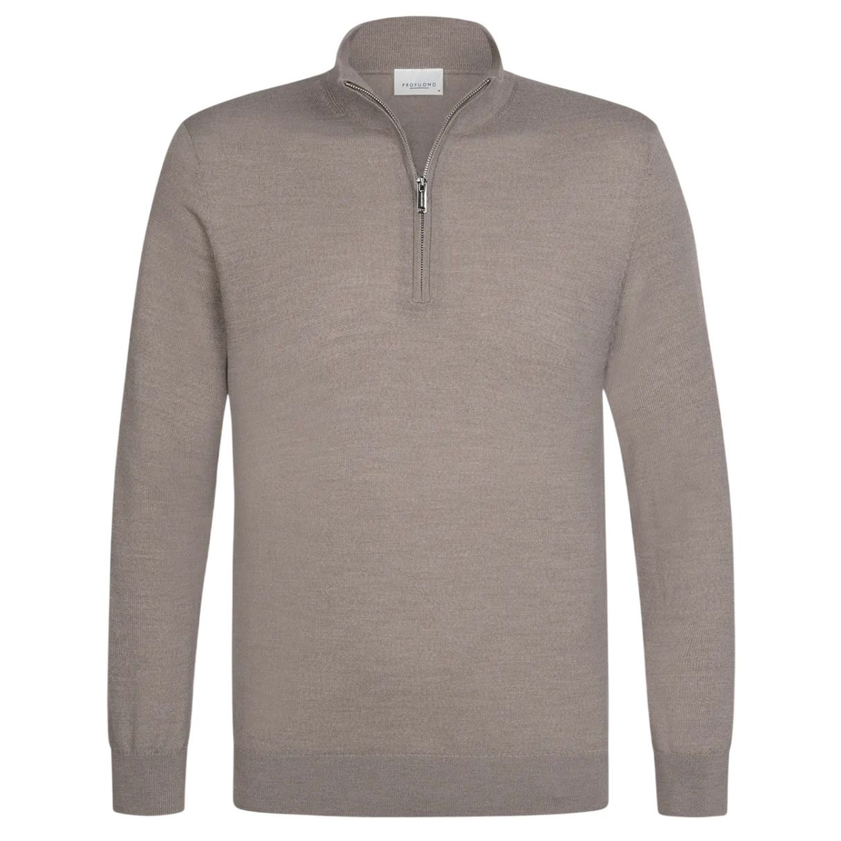 Profuomo Gestrickter Half-Zip-Pullover Braun