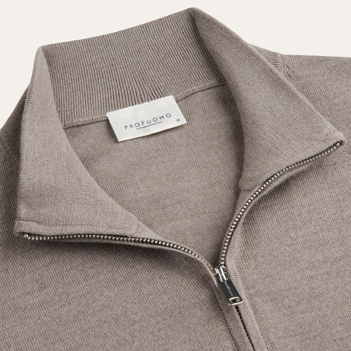 Profuomo Gestrickter Half-Zip-Pullover Braun
