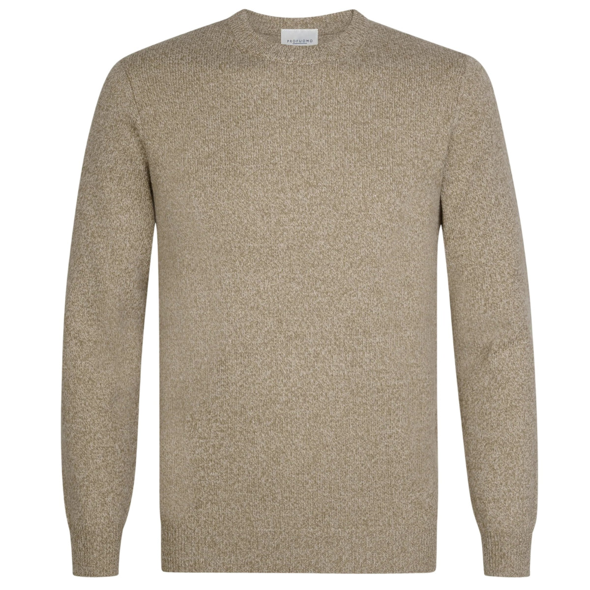 Profuomo Gestrickter Zweifarbiger Pullover Beige