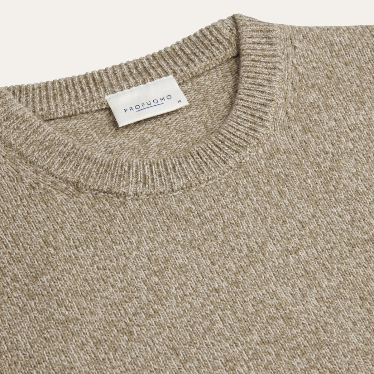Profuomo Gestrickter Zweifarbiger Pullover Beige