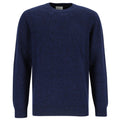 Profuomo Gestrickter Zweifarbiger Pullover Dunkelblau