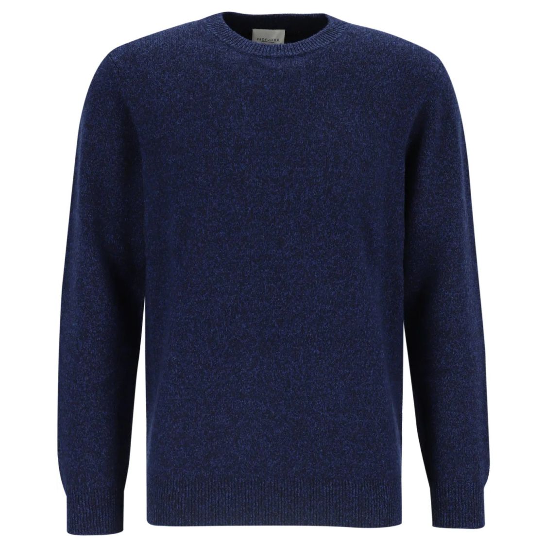 Profuomo Gestrickter Zweifarbiger Pullover Dunkelblau