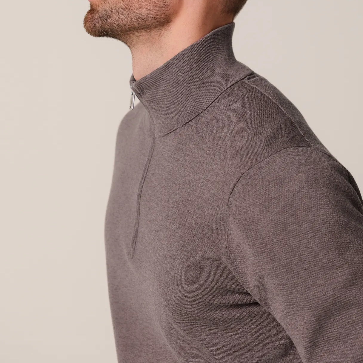 Profuomo Luxury Half-Zip Pullover Braun