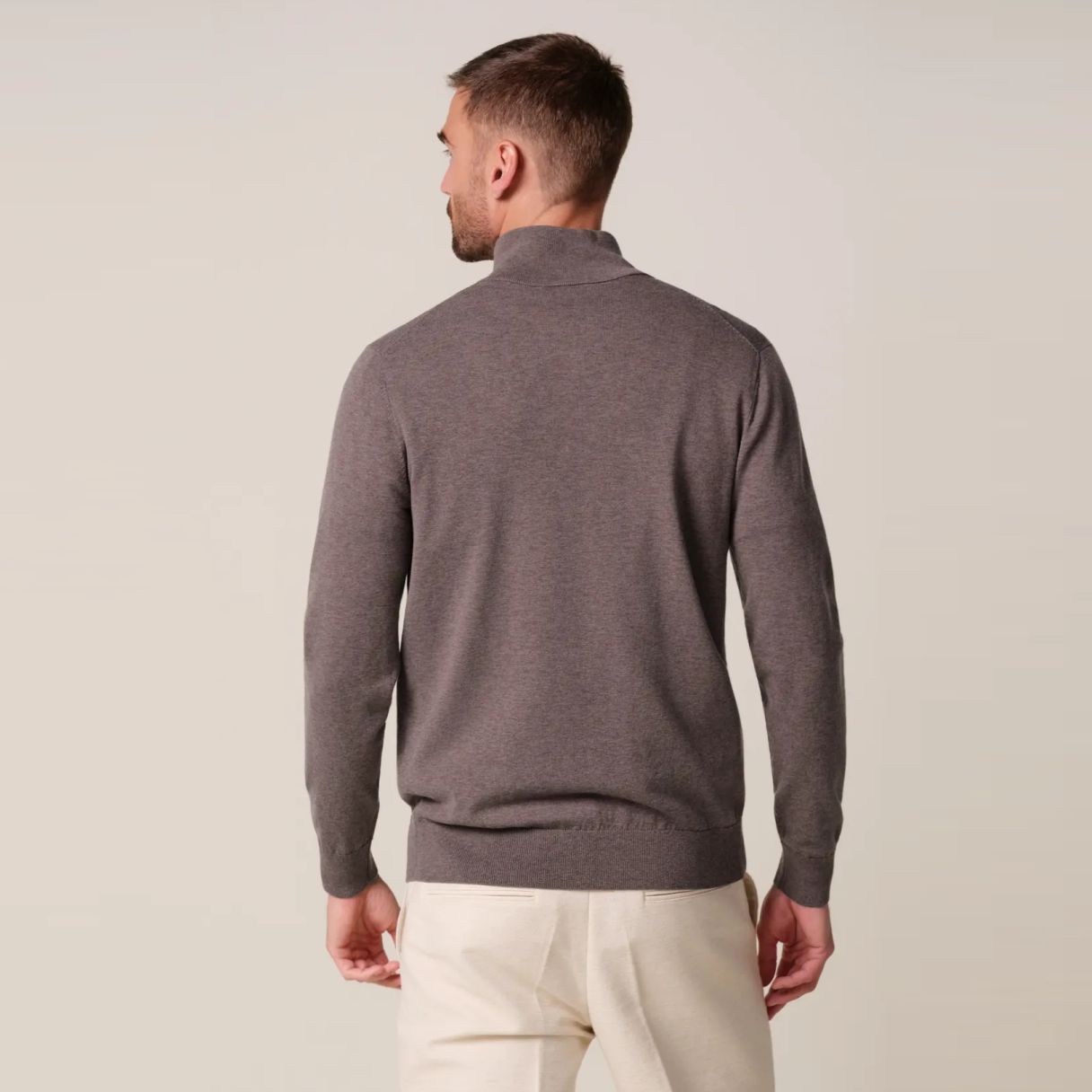 Profuomo Luxury Half-Zip Pullover Braun