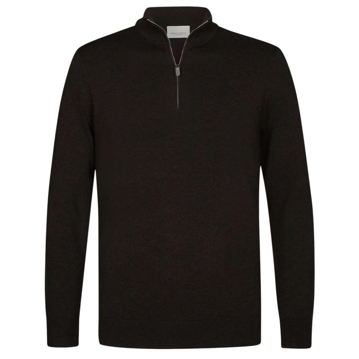 Profuomo Luxury Half-Zip-Pullover Dunkelbraun
