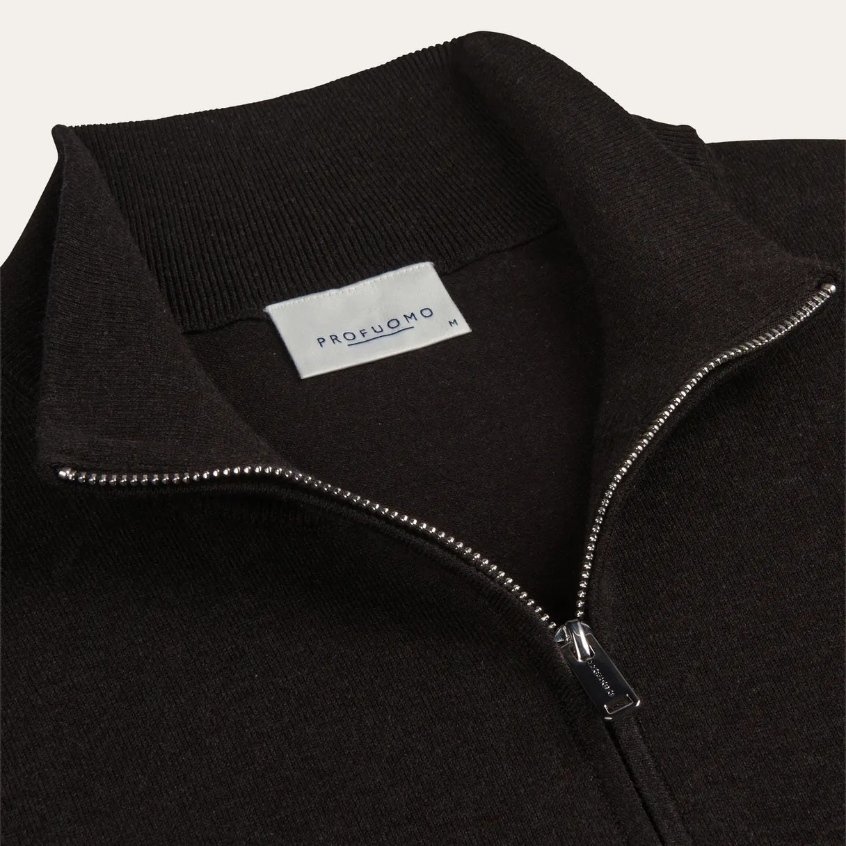 Profuomo Luxury Half-Zip-Pullover Dunkelbraun