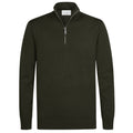 Profuomo Luxury Half-Zip-Pullover Dunkelgrün