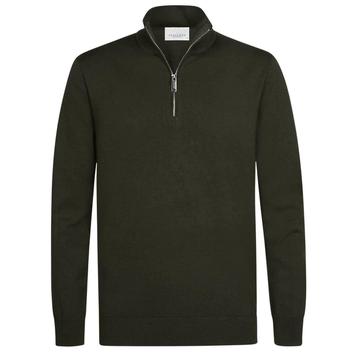 Profuomo Luxury Half-Zip-Pullover Dunkelgrün