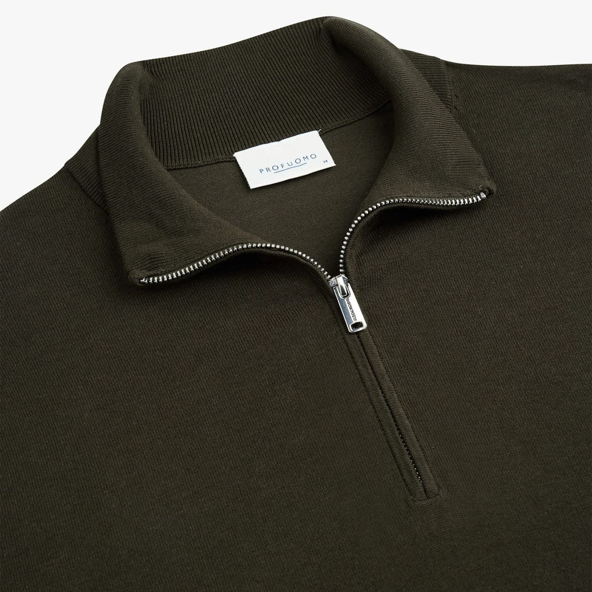 Profuomo Luxury Half-Zip-Pullover Dunkelgrün