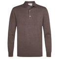 Profuomo Luxury Langarm-Poloshirt Braun
