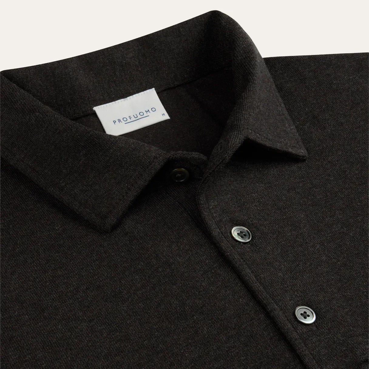 Profuomo Luxury Longsleeve Poloshirt Dunkelbraun