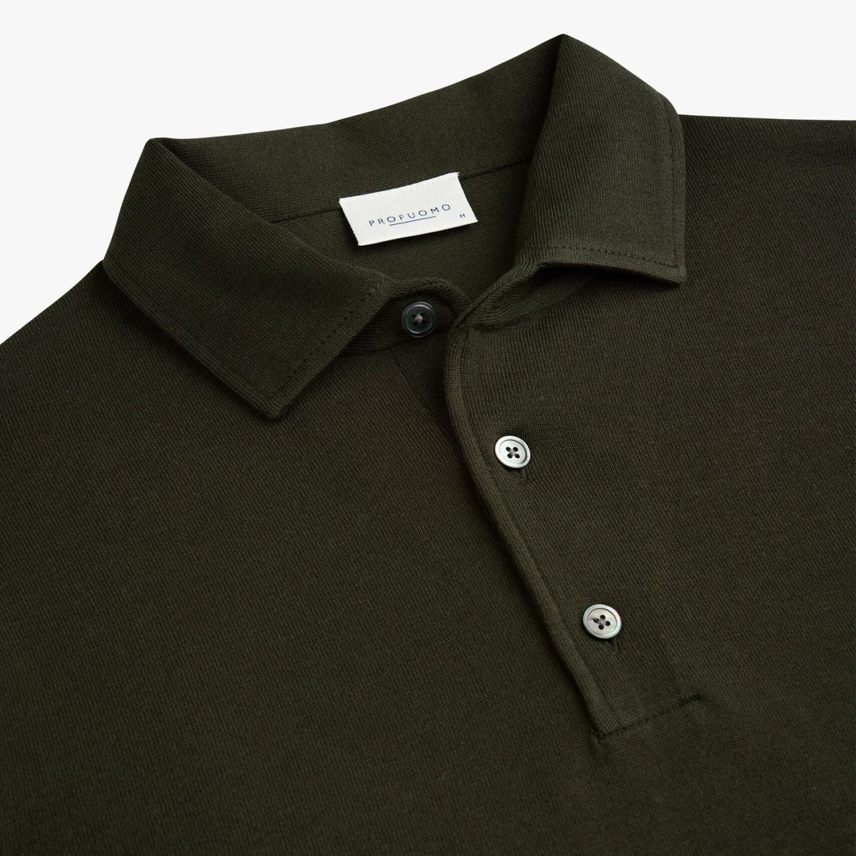 Profuomo Luxury Langarm-Poloshirt Dunkelgrün