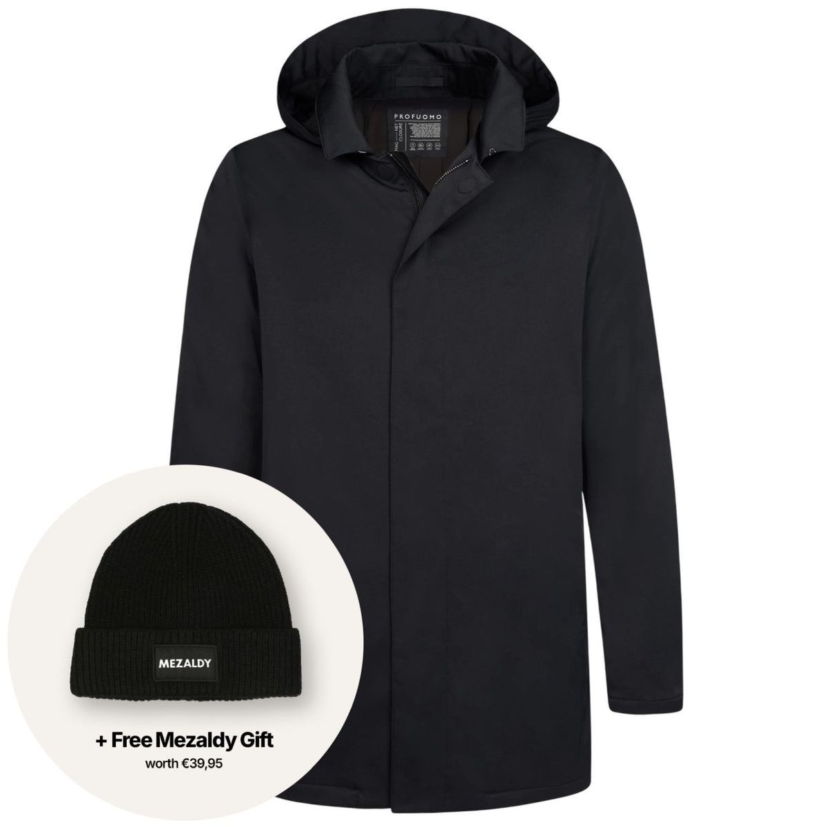 Profuomo Magnet Regenmantel Schwarz