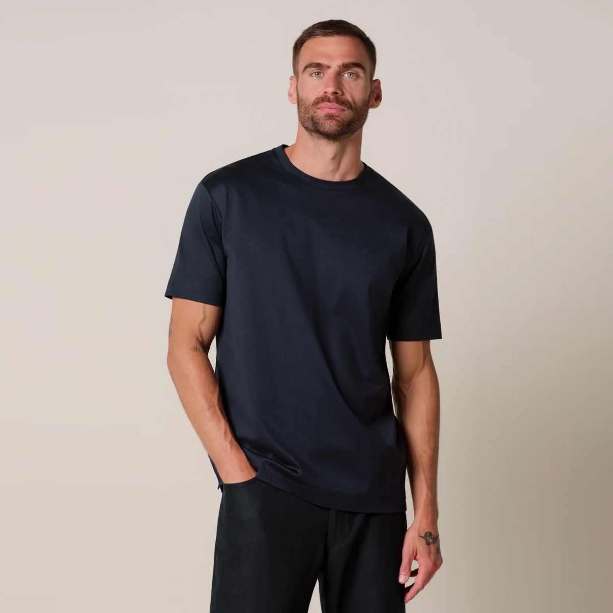 Profuomo Pima Cotton T-shirt Marine
