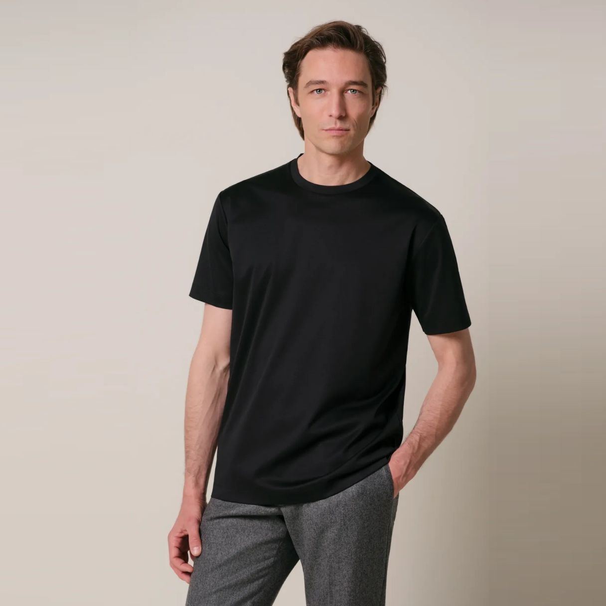 Profuomo Pima Cotton T-shirt Schwarz