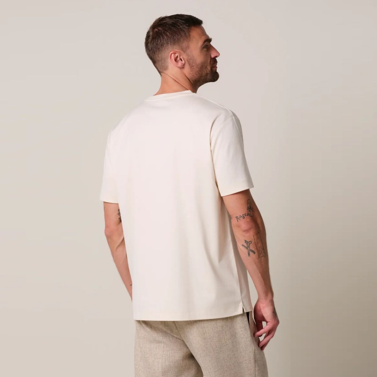 Profuomo Pima Cotton T-shirt Offwhite