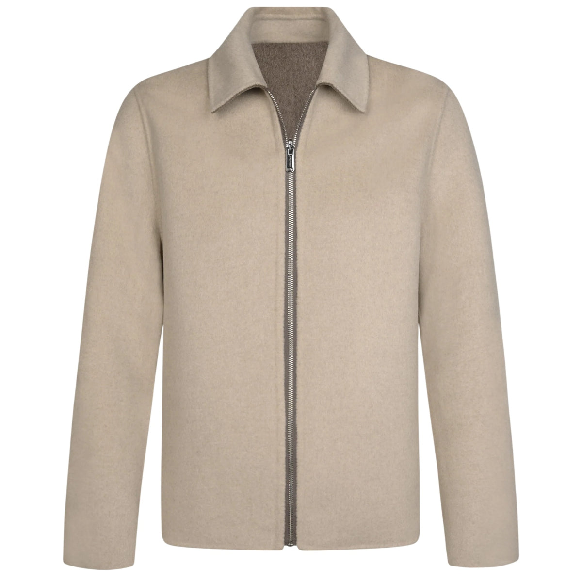 Profuomo Reversible Zip-Überhemd Braun/Beige