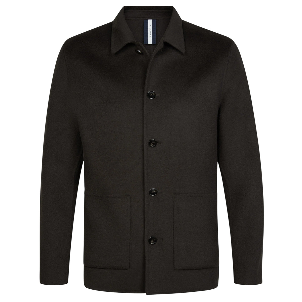 Profuomo Single Layer Wool Überhemd Dunkelbraun