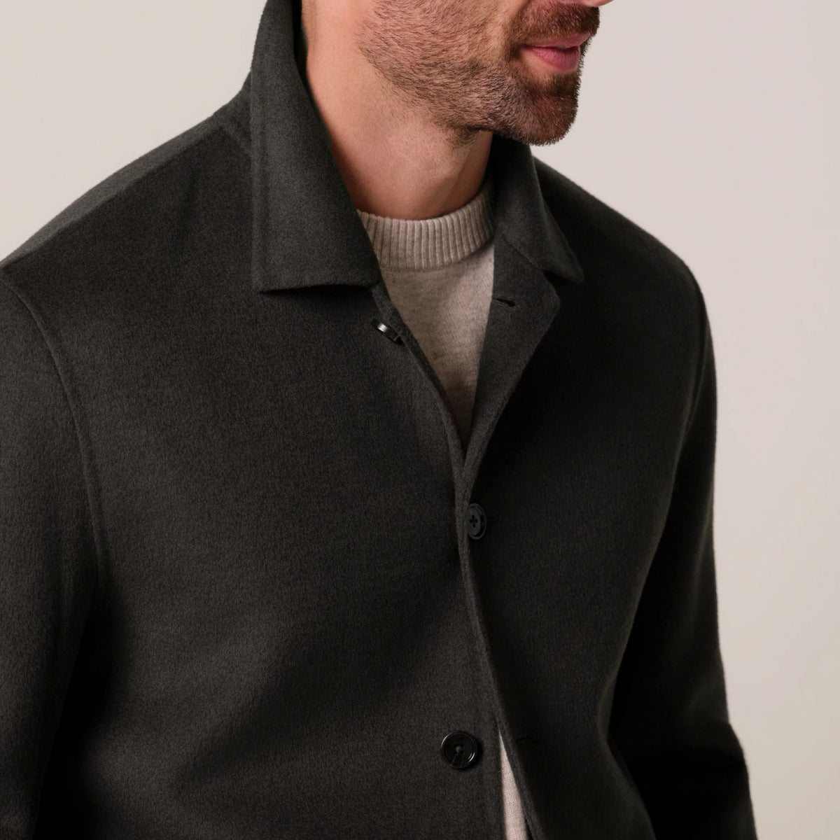Profuomo Single Layer Wool Überhemd Dunkelbraun