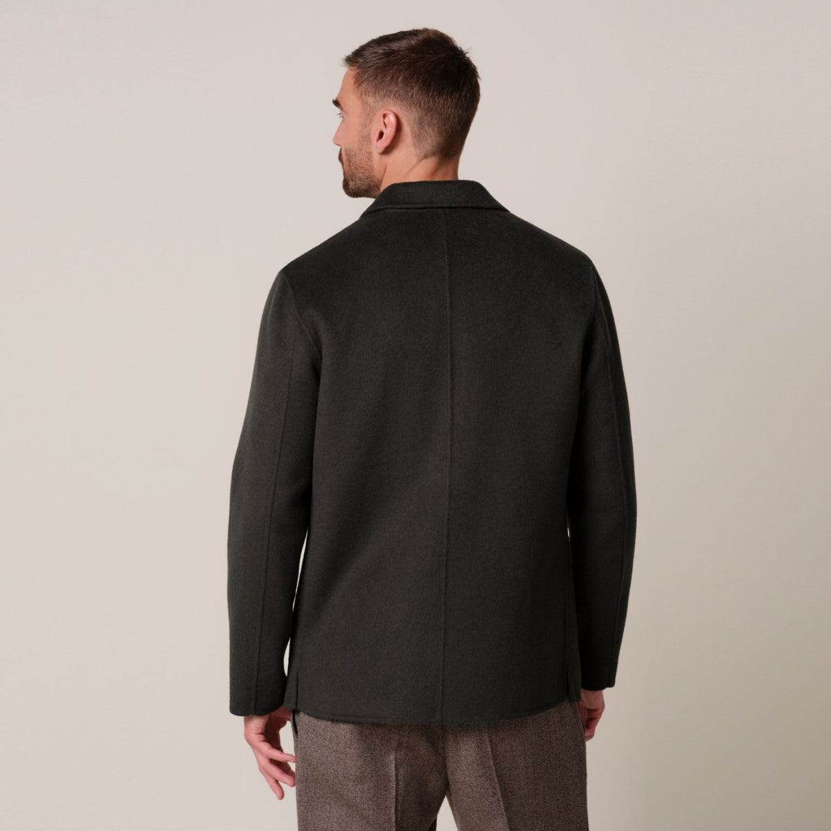 Profuomo Single Layer Wool Überhemd Dunkelbraun