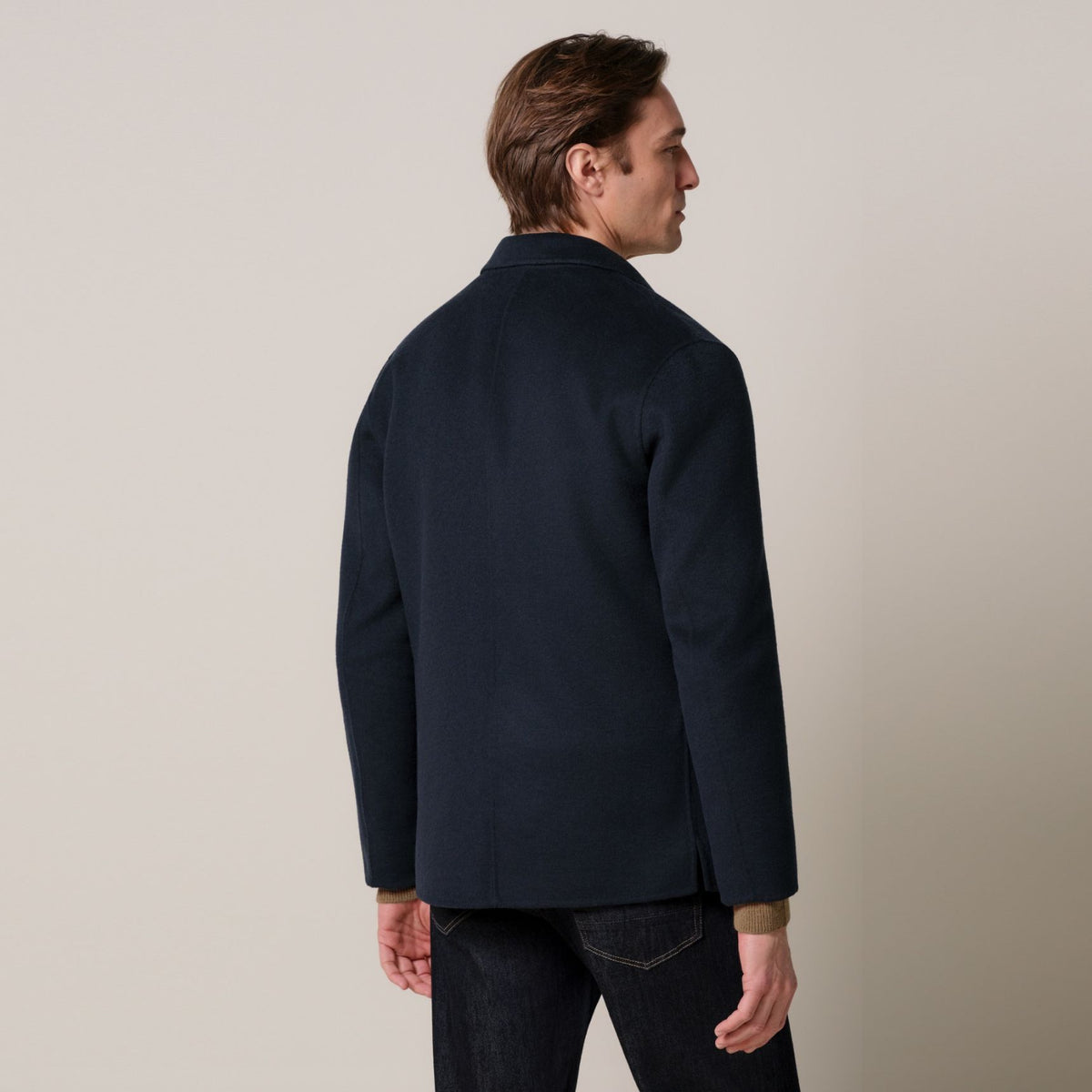 Profuomo Single Layer Wool Überhemd Marine
