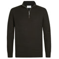 Profuomo Strukturierter Half-Zip Pullover Dunkelbraun