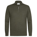 Profuomo Strukturierter Half-Zip-Pullover Dunkelgrün