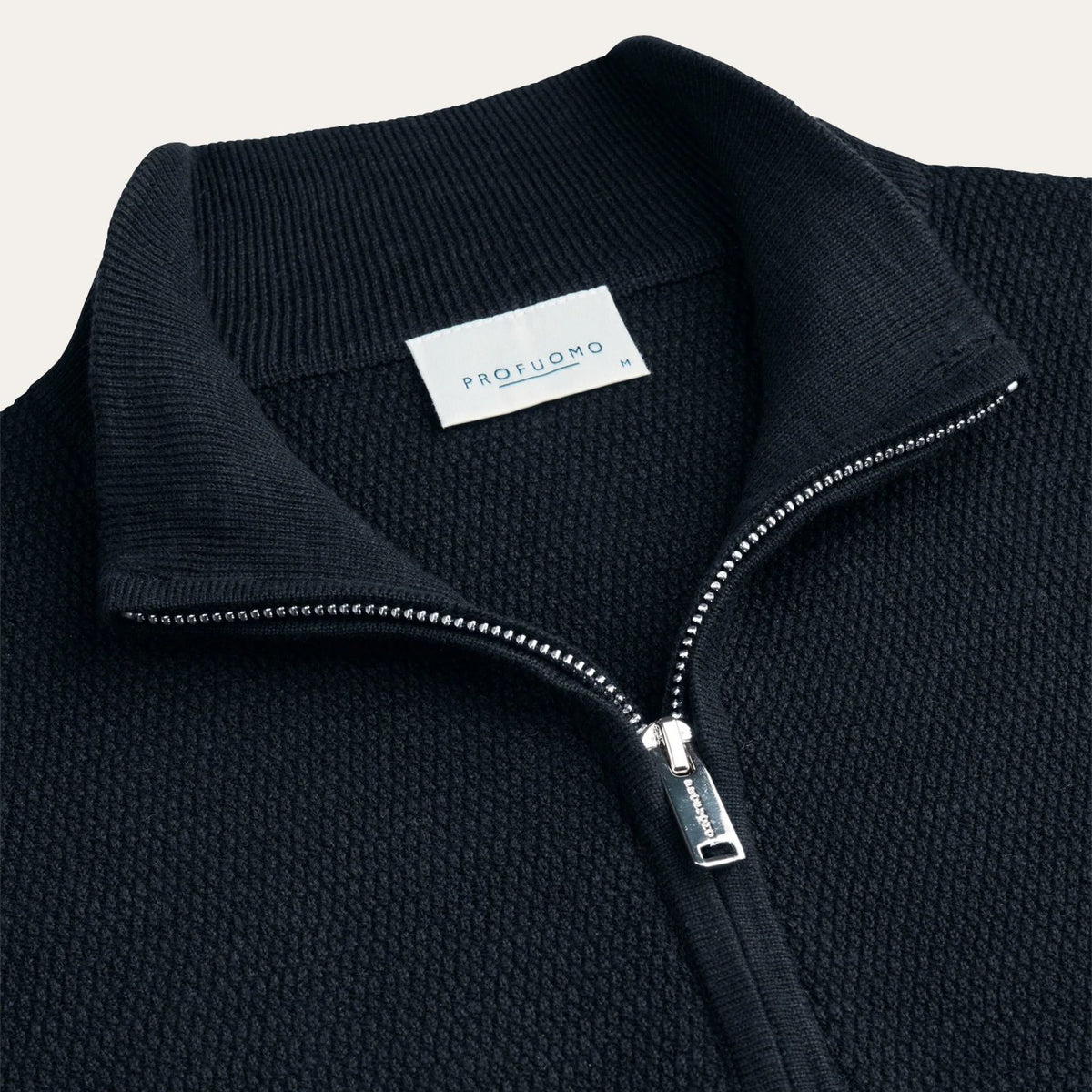 Profuomo Strukturierter Half-Zip Pullover Marine