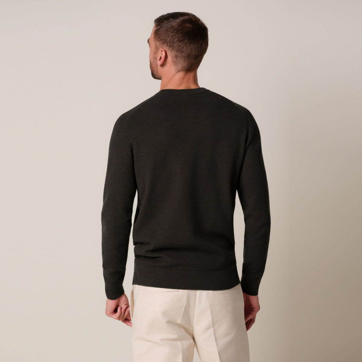 Profuomo Strukturpullover Dunkelbraun