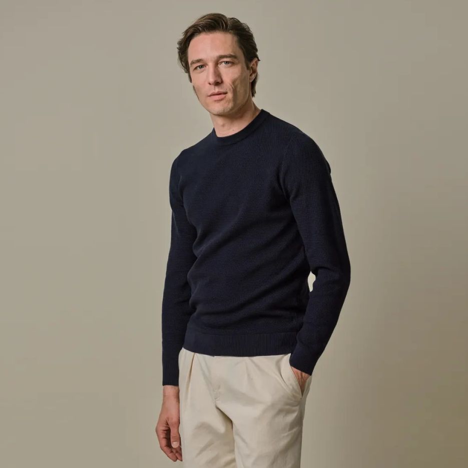 Profuomo Structured Pullover Marine