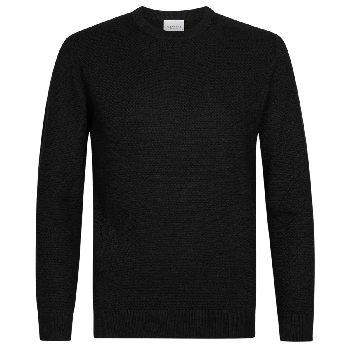 Profuomo Strukturpullover Schwarz