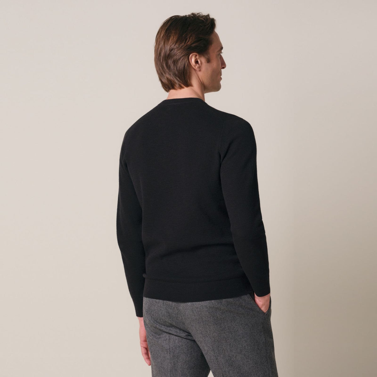 Profuomo Strukturpullover Schwarz