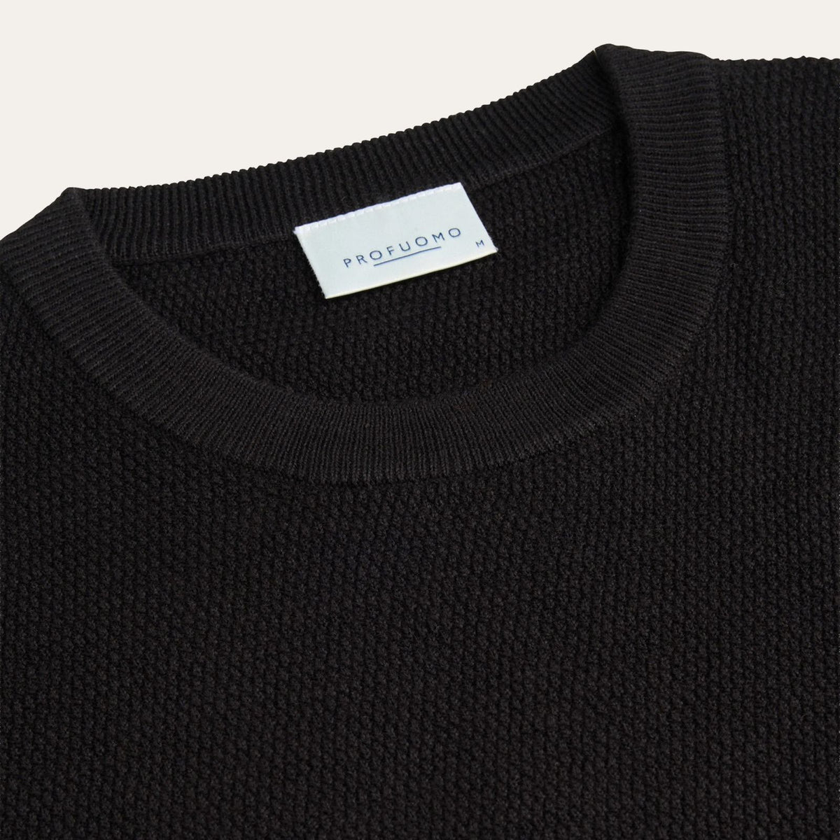 Profuomo Strukturpullover Schwarz